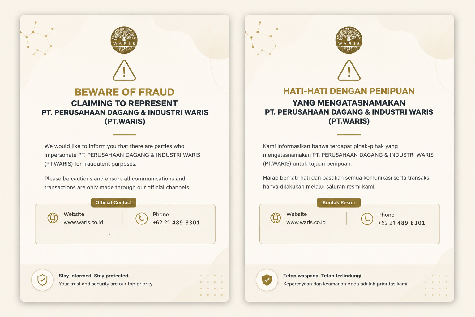 Beware of Fraud / Hati-hati dengan Penipuan